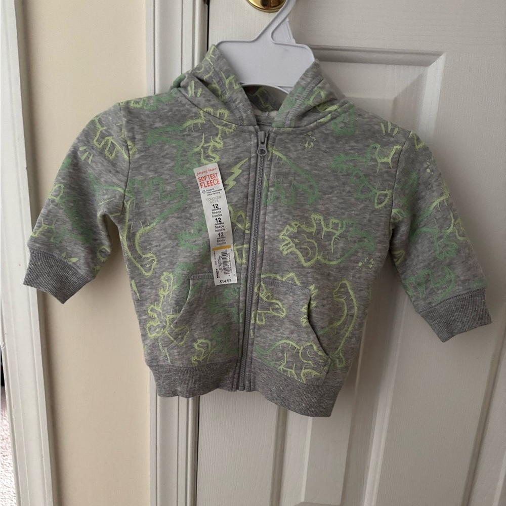 Gray Dinosaur Hoodie for Baby size 12 months